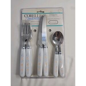 VTG Corelle Coordinates Apricot Grove Stainless Fashion Flatware NEW Set 12pc
